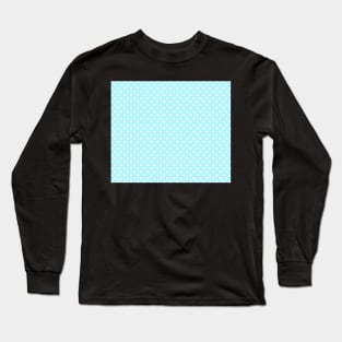 Powder Blue and White Polka Dot Pattern Long Sleeve T-Shirt
